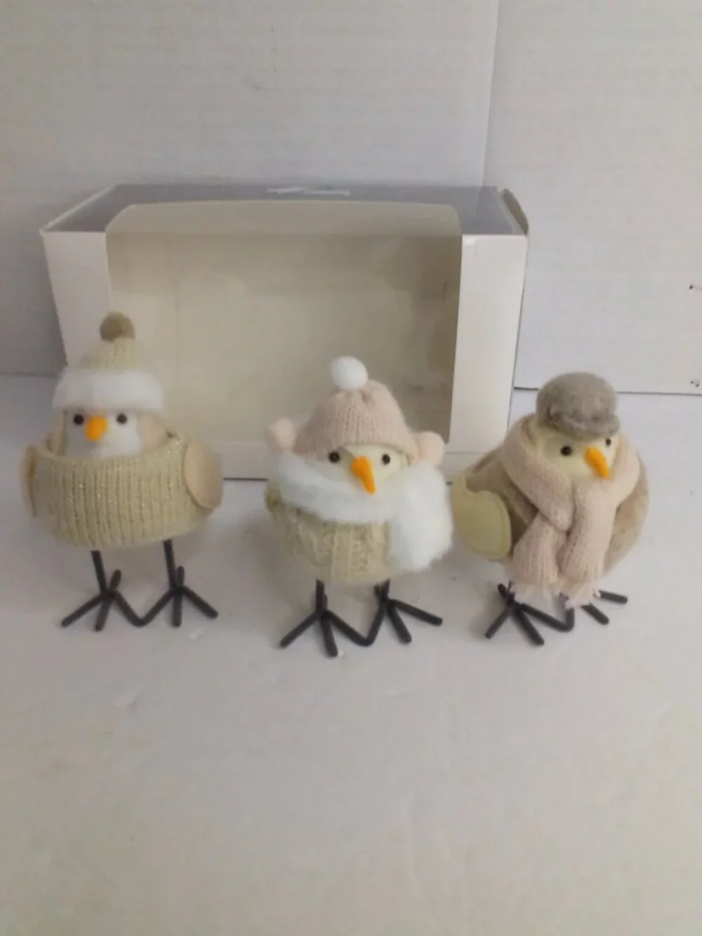 Target Workshop Featherly Friends 3 Bird Set Snowy White Holiday Christmas